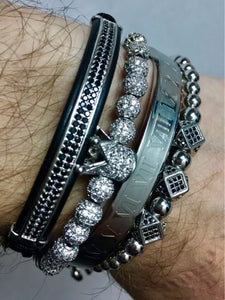 Bracelet Romain™ "Couronne Royale Or 4 pcs"