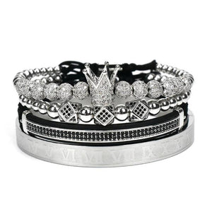 Bracelet Romain™ "Couronne Royale Or 4 pcs"